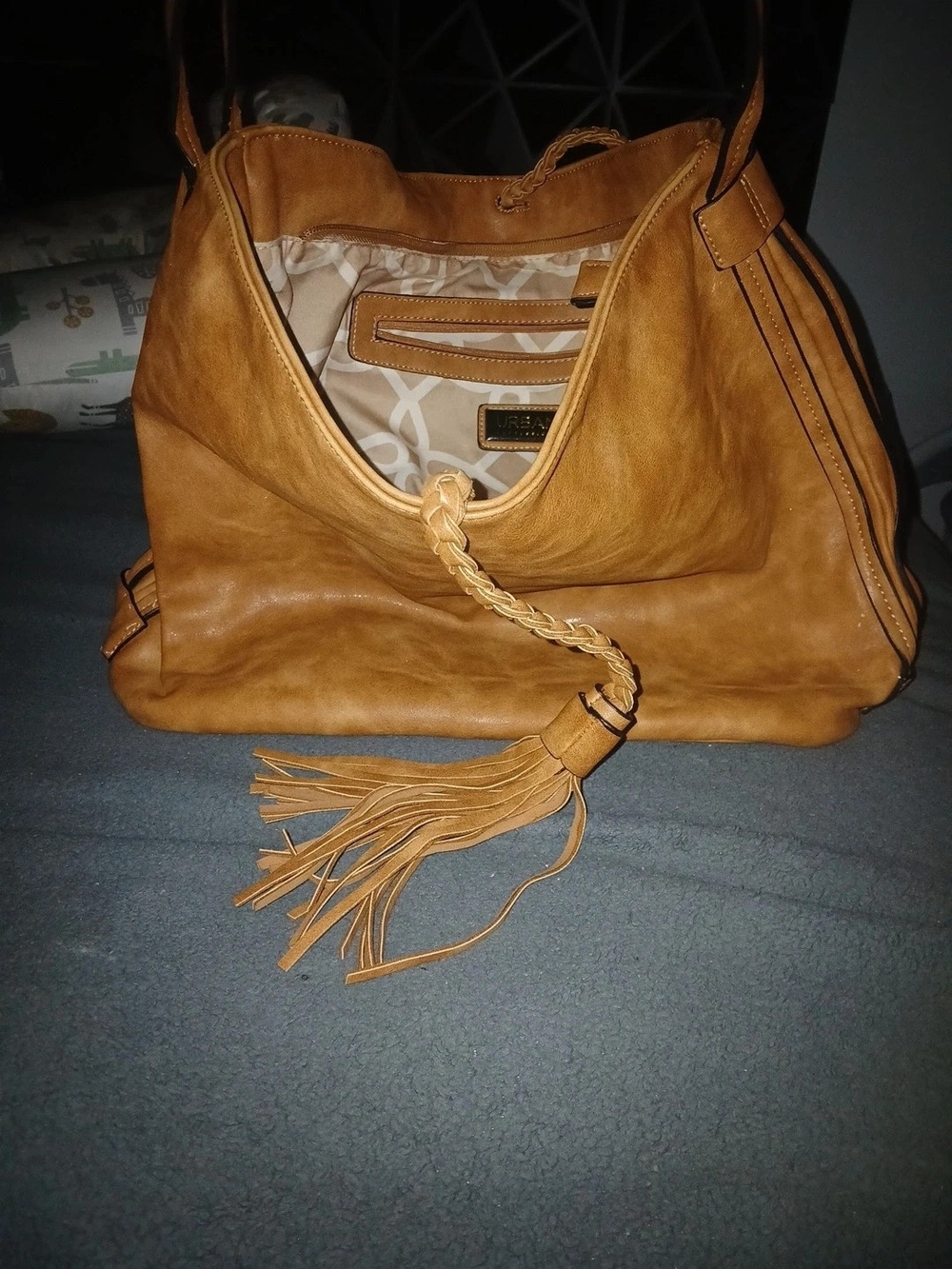 Urban Expressions Tan Tassel Hobo Shoulder Bag